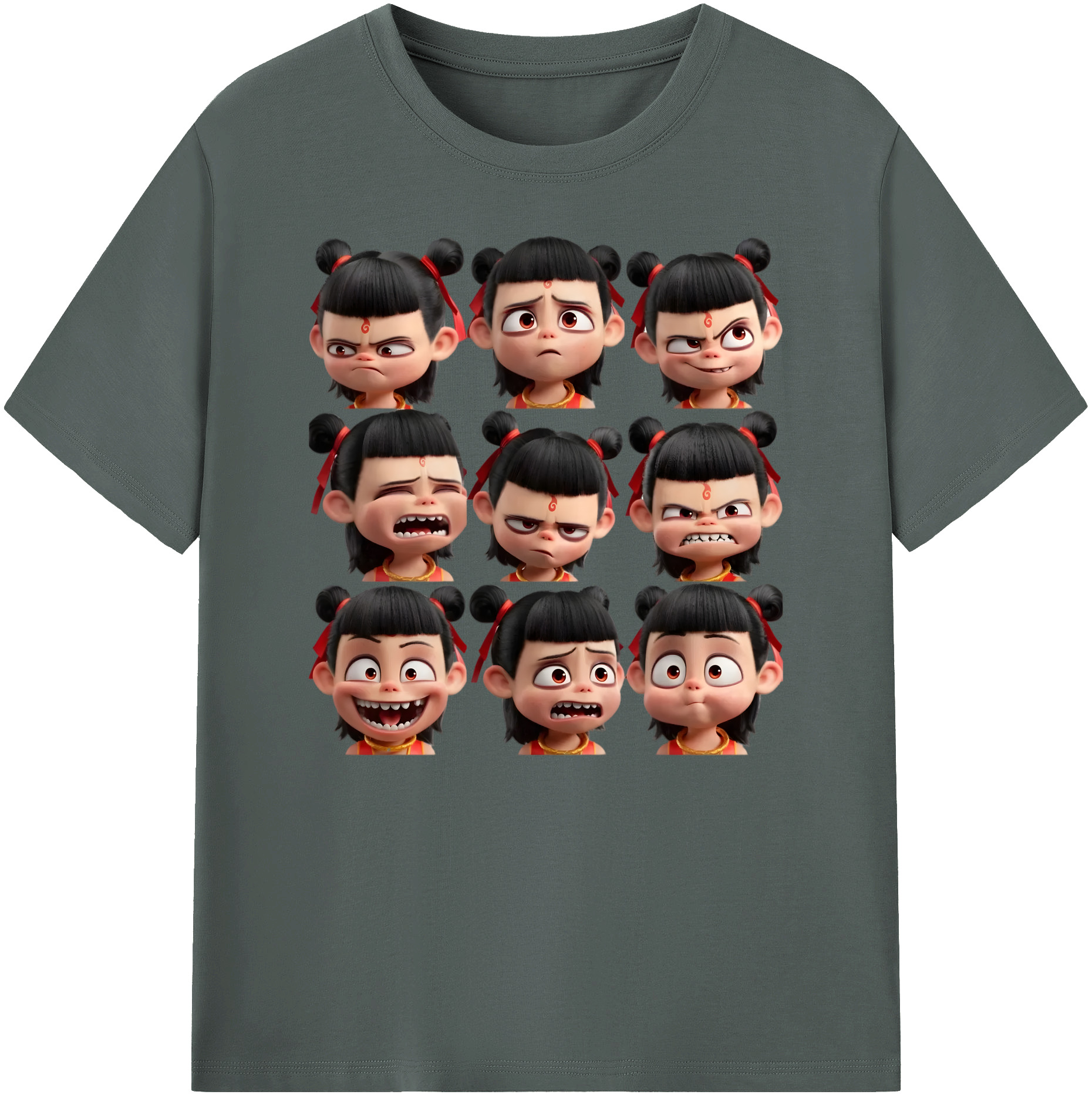 （画像用） Ne Zha 2 ナタ 魔童の大暴れ 綿100％ メンズ半袖Tシャツ｜肌触りやわらか＆通気性